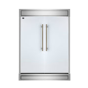 FORNO Maderno 60-Inch Built-In Convertible Refrigerator/Freezer, 27.2 cu ft, White, Antique Brass Handles, Trim Kit Included (FFFFD1722-60MG-WHT)