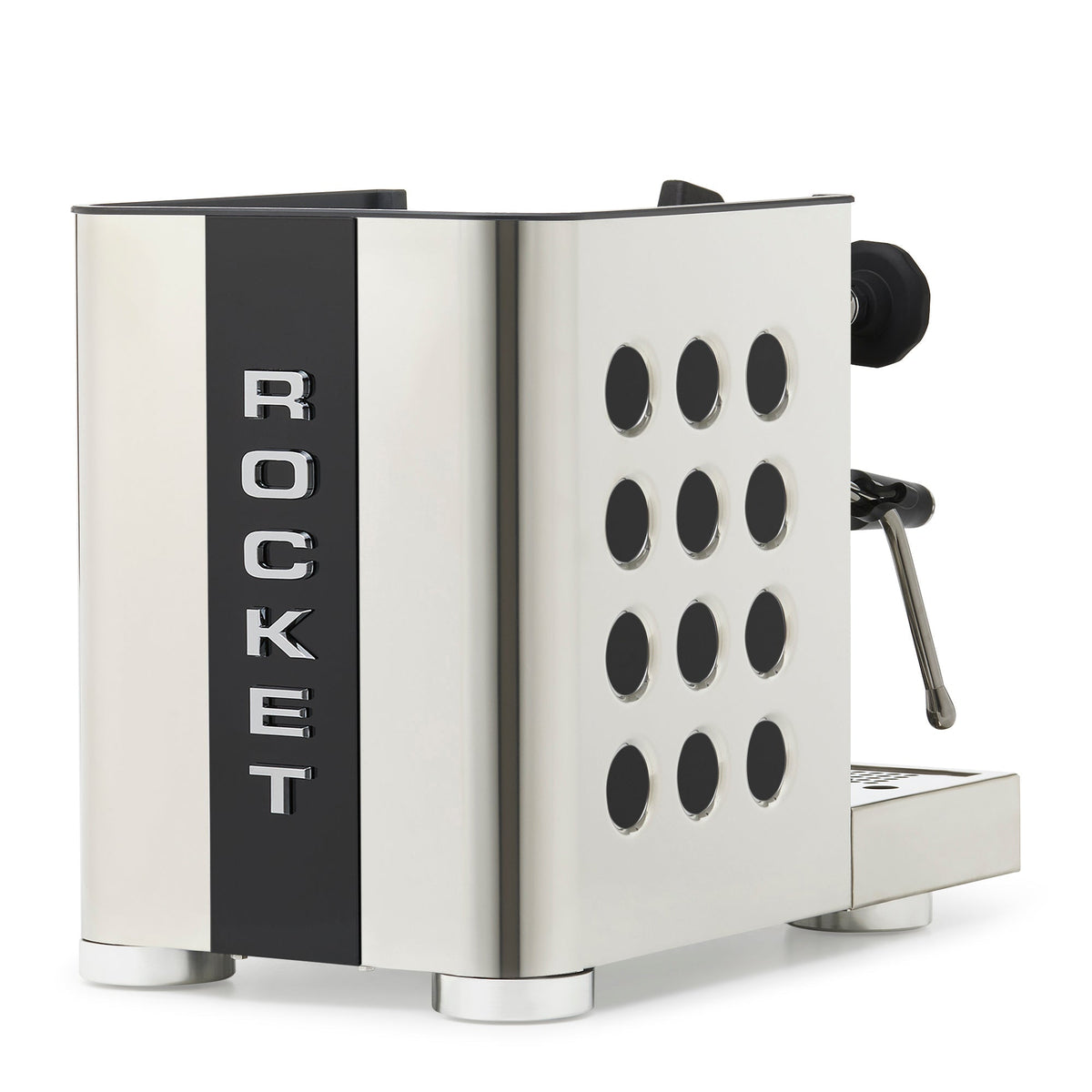 Rocket Espresso Appartamento TCA Espresso Machine - Stainless Steel with Black Stripe