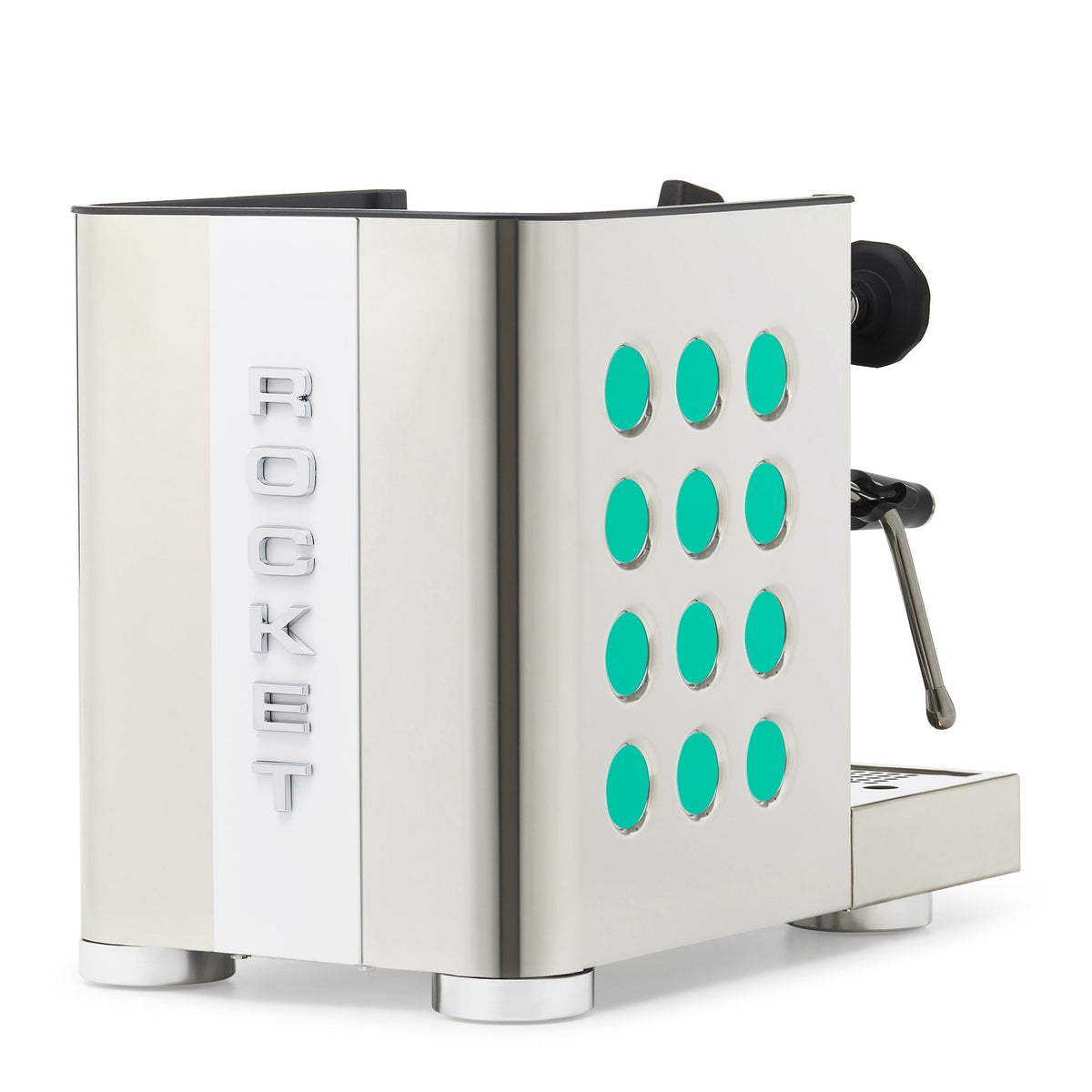Rocket Espresso Appartamento TCA Espresso Machine - Stainless Steel with White Stripe
