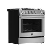 Forno Espresso Leonardo 30-Inch Freestanding Gas Range, 5.0 cu. ft. Oven, Stainless Steel (Model FFSGS1116-30)
