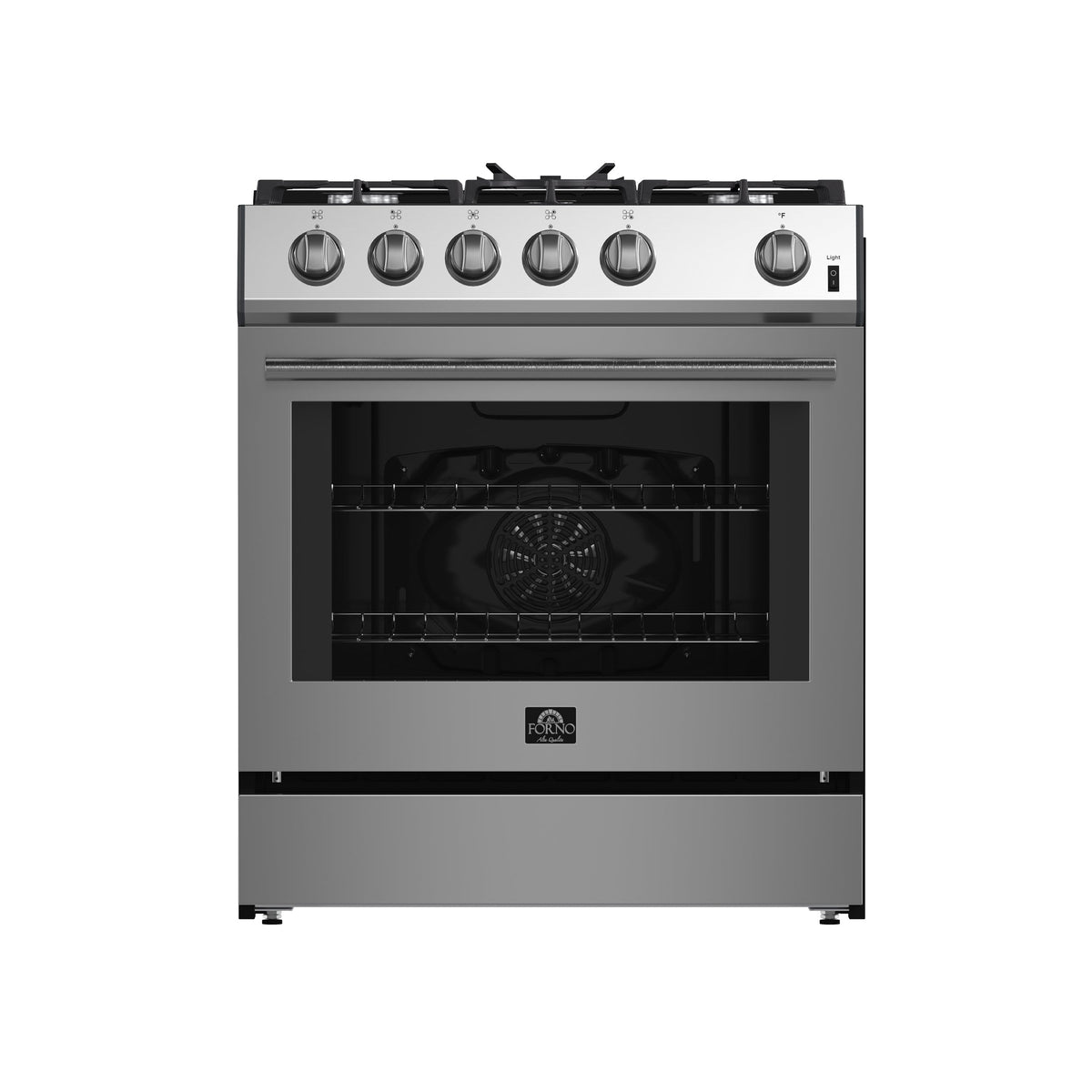 Forno Espresso Leonardo 30-Inch Freestanding Gas Range, 5.0 cu. ft. Oven, Stainless Steel (Model FFSGS1116-30)