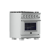 FORNO Capriasca 30 in Freestanding Gas Range, 4.32 cu ft Oven, 5 Sealed Burners, Stainless Steel (Model FFSGS6260-30)