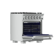 FORNO Capriasca 30 in Freestanding Gas Range, 4.32 cu ft Oven, 5 Sealed Burners, Stainless Steel (Model FFSGS6260-30)