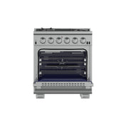 FORNO Capriasca 30 in Freestanding Gas Range, 4.32 cu ft Oven, 5 Sealed Burners, Stainless Steel (Model FFSGS6260-30)