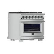 FORNO Capriasca 36 in. Freestanding Gas Range, 5.36 cu. ft. Oven, 6 Sealed Burners, Stainless Steel (Model FFSGS6260-36)