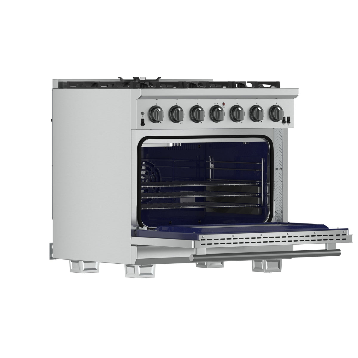 FORNO Capriasca 36 in. Freestanding Gas Range, 5.36 cu. ft. Oven, 6 Sealed Burners, Stainless Steel (Model FFSGS6260-36)