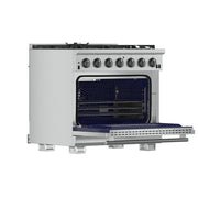 FORNO Capriasca 36 in. Freestanding Gas Range, 5.36 cu. ft. Oven, 6 Sealed Burners, Stainless Steel (Model FFSGS6260-36)