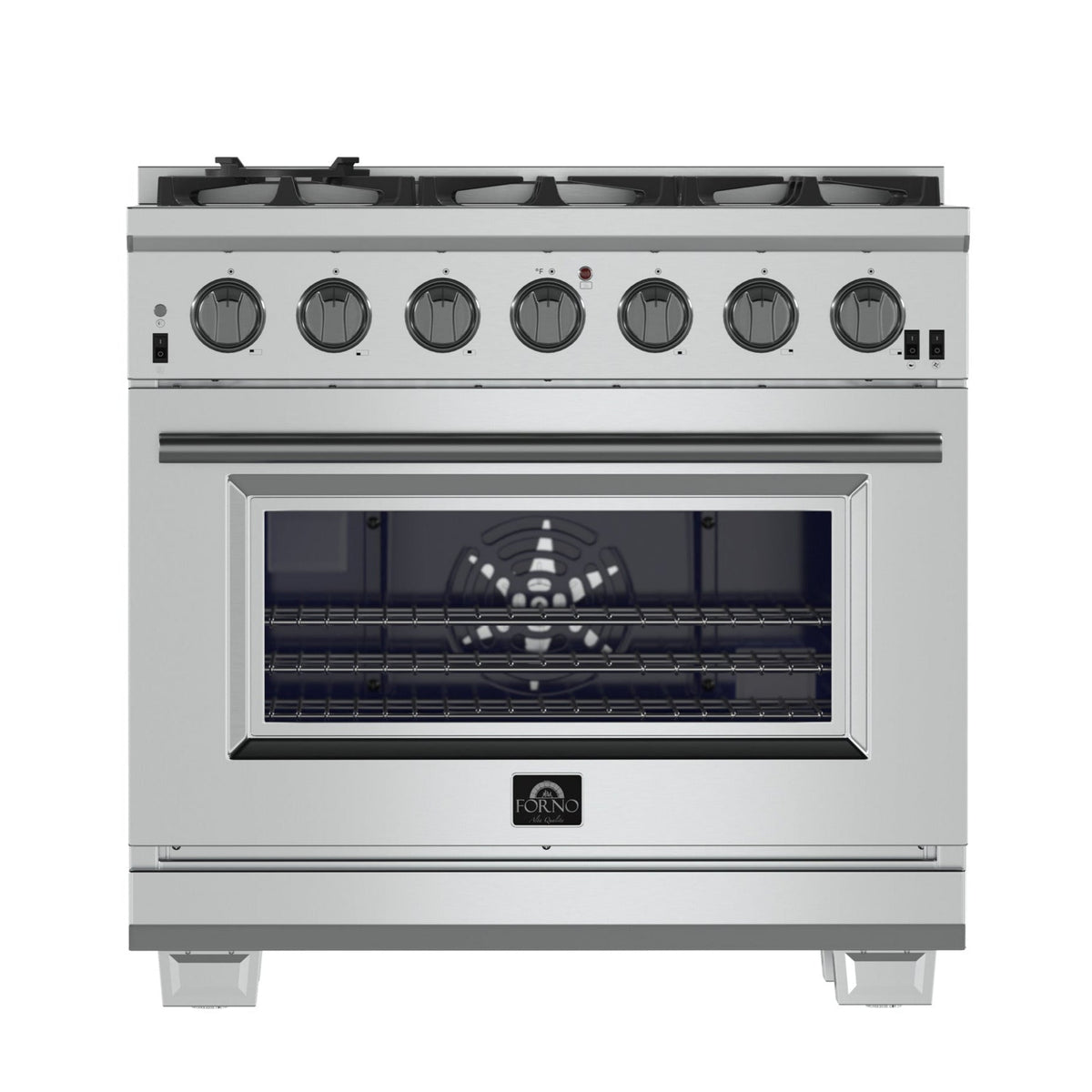 FORNO Capriasca 36 in. Freestanding Gas Range, 5.36 cu. ft. Oven, 6 Sealed Burners, Stainless Steel (Model FFSGS6260-36)
