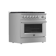 Forno Marco 36-Inch Freestanding Gas Range with 6 Sealed Burners, 5.36 cu. ft. Oven Capacity, Built-In Temperature Gauge, Stainless Steel (Model FFSGS6277-36)