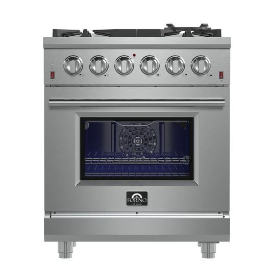 Forno Massimo 30 in. 4.32 cu. ft. Freestanding Gas Range with 5 Sealed Burners in Stainless Steel (FFSGS6239-30)