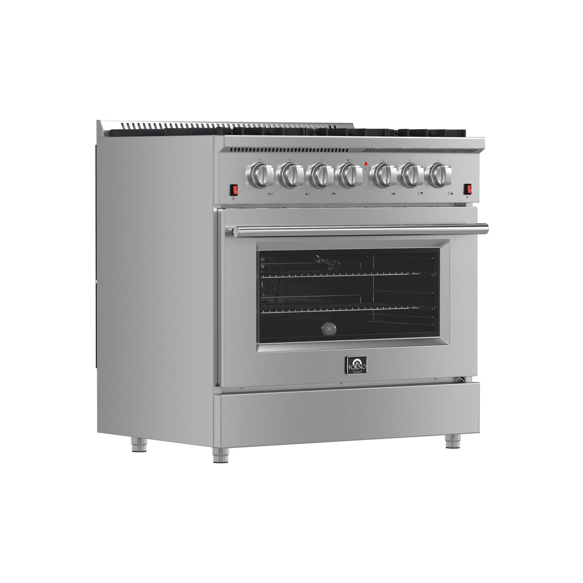 Forno Galiano 36 in. Freestanding Gas Range with 6 Sealed Burners, 5.36 cu. ft. Oven, Stainless Steel (FFSGS6244-36)