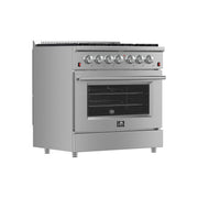 Forno Galiano 36 in. Freestanding Gas Range with 6 Sealed Burners, 5.36 cu. ft. Oven, Stainless Steel (FFSGS6244-36)