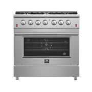 Forno Galiano 36 in. Freestanding Gas Range with 6 Sealed Burners, 5.36 cu. ft. Oven, Stainless Steel (FFSGS6244-36)
