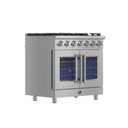 Forno Massimo 36 in. 5.36 cu. ft. Freestanding French Door Gas Range with 6 Sealed Burners in Stainless Steel (FFSGS6439-36)