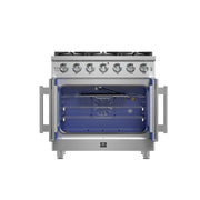 Forno Massimo 36 in. 5.36 cu. ft. Freestanding French Door Gas Range with 6 Sealed Burners in Stainless Steel (FFSGS6439-36)