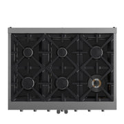 Forno Massimo 36 in. 5.36 cu. ft. Freestanding French Door Gas Range with 6 Sealed Burners in Stainless Steel (FFSGS6439-36)