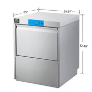 FORNO 25-Inch Commercial Undercounter Dishwasher, 23L Tank, 3 Wash Cycles, High-Temperature Sanitizing, Stainless Steel (FCMDW0024)