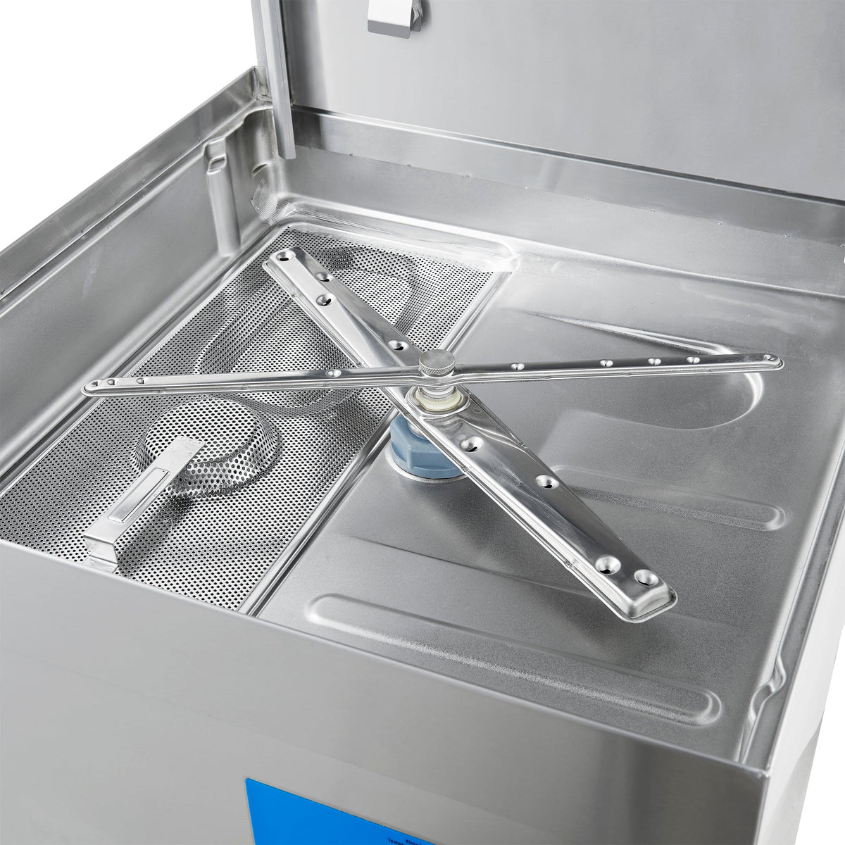 FORNO Commercial 28 Inch Hood-Type Dishwasher, 26 L Tank, 3 Wash Cycles, High-Temperature Sanitizing, Stainless Steel, FCMDW0031