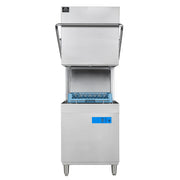 FORNO Commercial 28 Inch Hood-Type Dishwasher, 26 L Tank, 3 Wash Cycles, High-Temperature Sanitizing, Stainless Steel, FCMDW0031