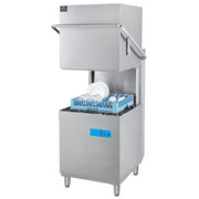 FORNO Commercial 28 Inch Hood-Type Dishwasher, 26 L Tank, 3 Wash Cycles, High-Temperature Sanitizing, Stainless Steel, FCMDW0031