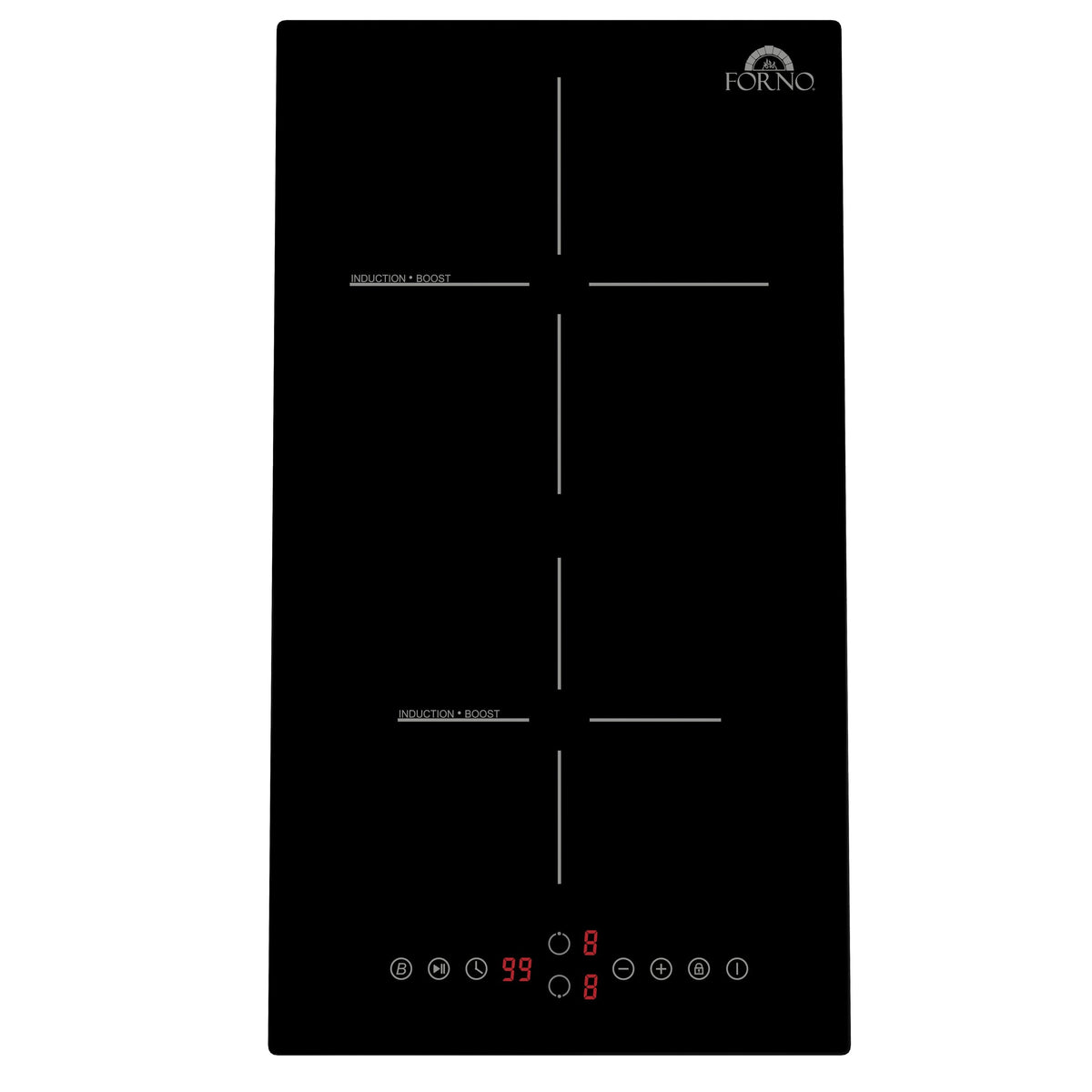 Forno Parco 12-Inch Induction Cooktop with 2 Cooking Zones, Touch Controls (Model FCTIN0583)