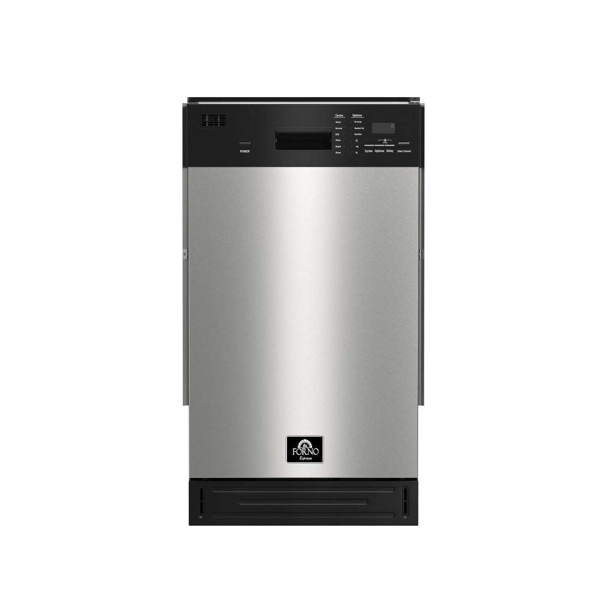 FORNO Polo 18-Inch Built-In Dishwasher, Stainless Steel, Model FDWBI8041-18S