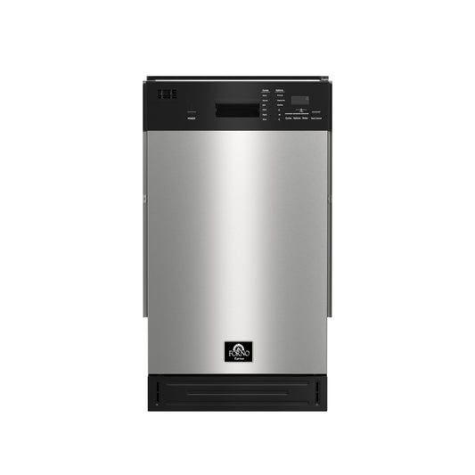 FORNO Polo 18-Inch Built-In Dishwasher, Stainless Steel, Model FDWBI8041-18S