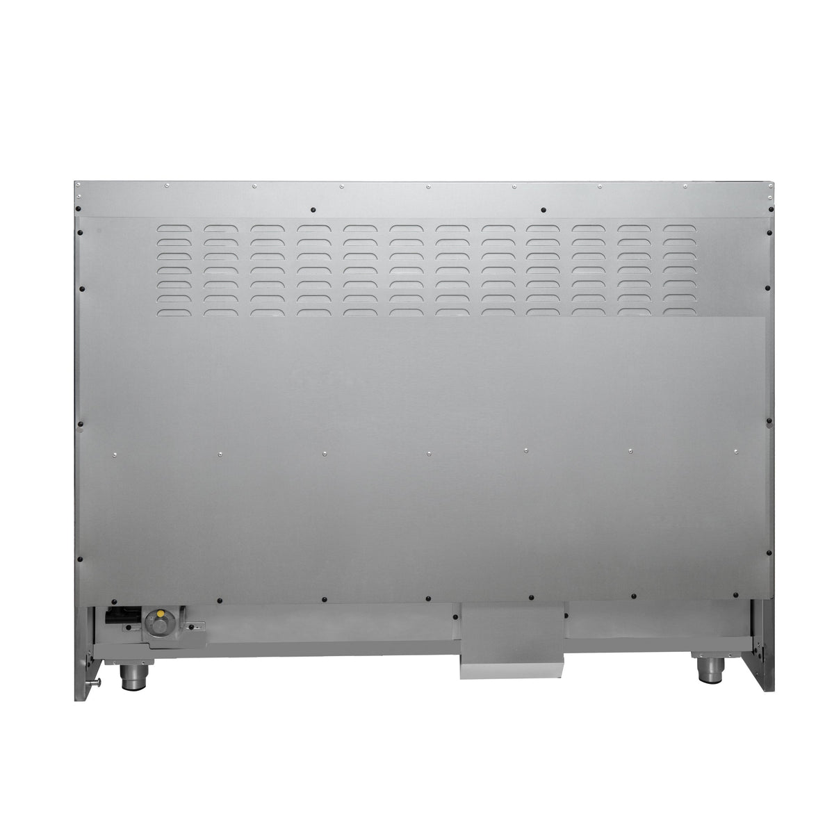 Forno Galiano 48-Inch Dual Fuel Range, 6.58 cu. ft., French Door Oven, 8 Sealed Burners with Griddle, White with Antique Brass Accents (Model FFSGS6356-48WHT)