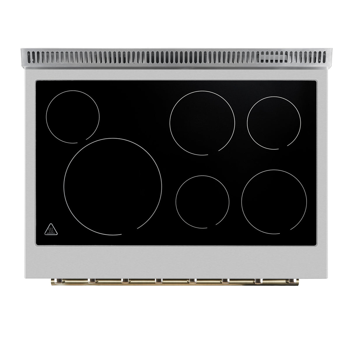 Forno Paolo 36-Inch Freestanding Electric Range, 5.44 cu. ft. True Convection Oven, Black with Antique Brass Accents (Model FFSEL6011-36BLK)