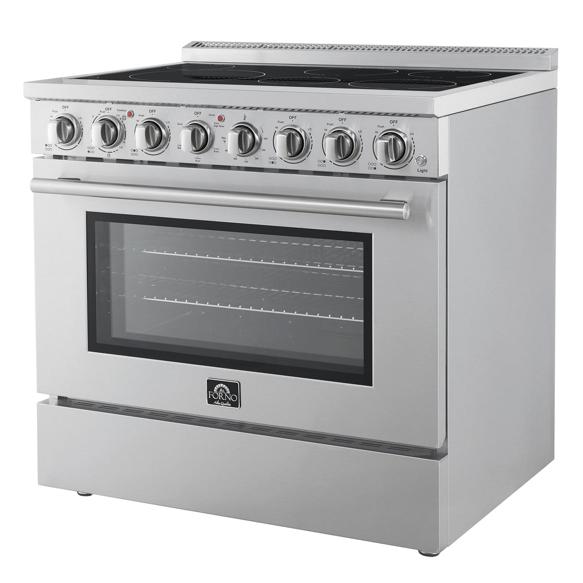 Forno Paolo 36-Inch Freestanding Electric Range with 5.44 cu. ft. True Convection Oven, Stainless Steel (Model FFSEL6011-36)