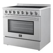 Forno Paolo 36-Inch Freestanding Electric Range with 5.44 cu. ft. True Convection Oven, Stainless Steel (Model FFSEL6011-36)