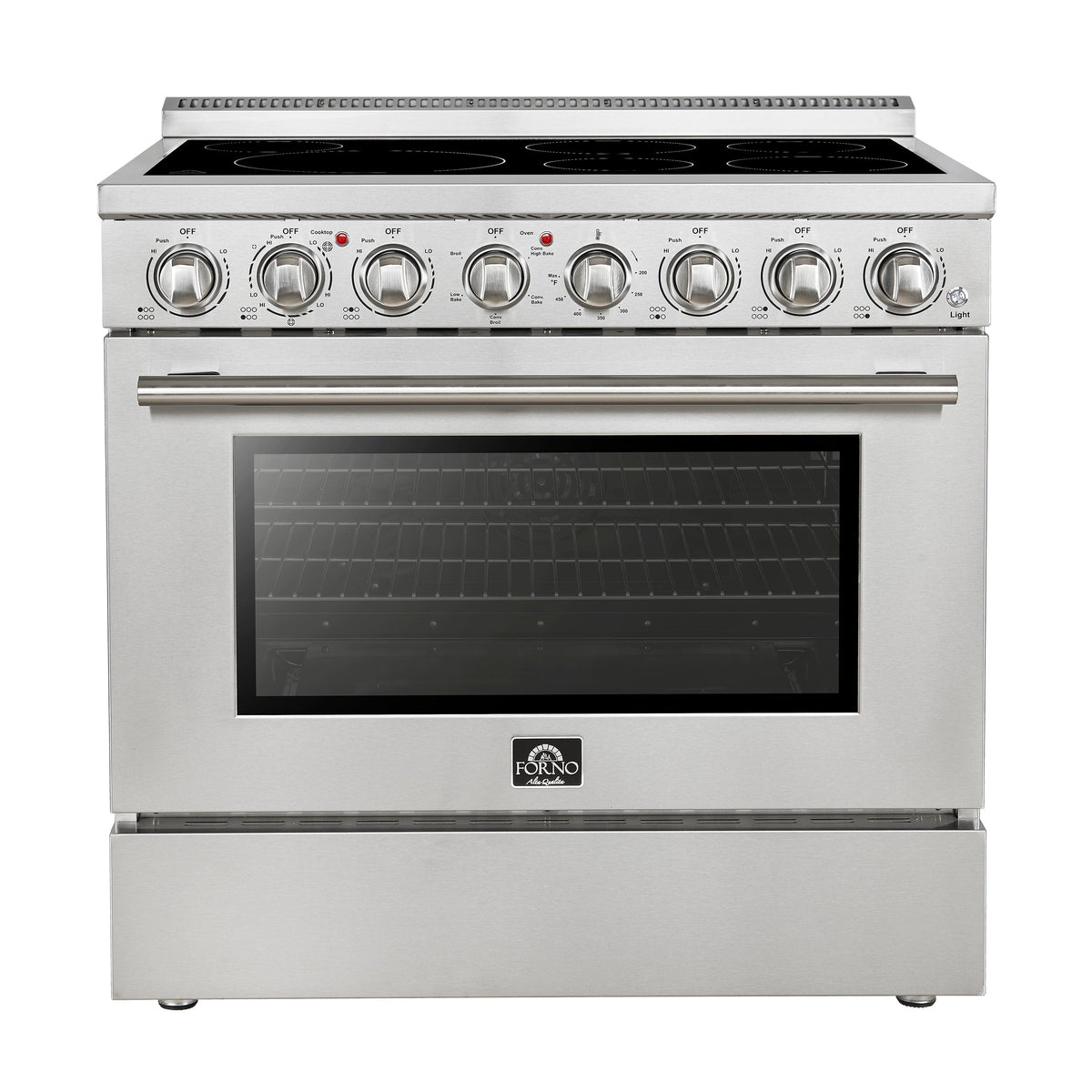 Forno Paolo 36-Inch Freestanding Electric Range with 5.44 cu. ft. True Convection Oven, Stainless Steel (Model FFSEL6011-36)