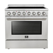 Forno Paolo 36-Inch Freestanding Electric Range with 5.44 cu. ft. True Convection Oven, Stainless Steel (Model FFSEL6011-36)