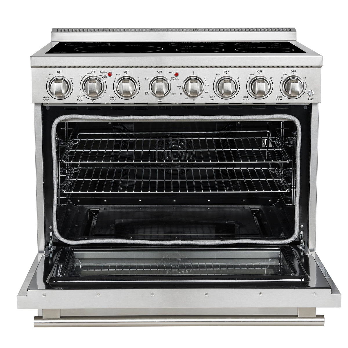 Forno Paolo 36-Inch Freestanding Electric Range with 5.44 cu. ft. True Convection Oven, Stainless Steel (Model FFSEL6011-36)