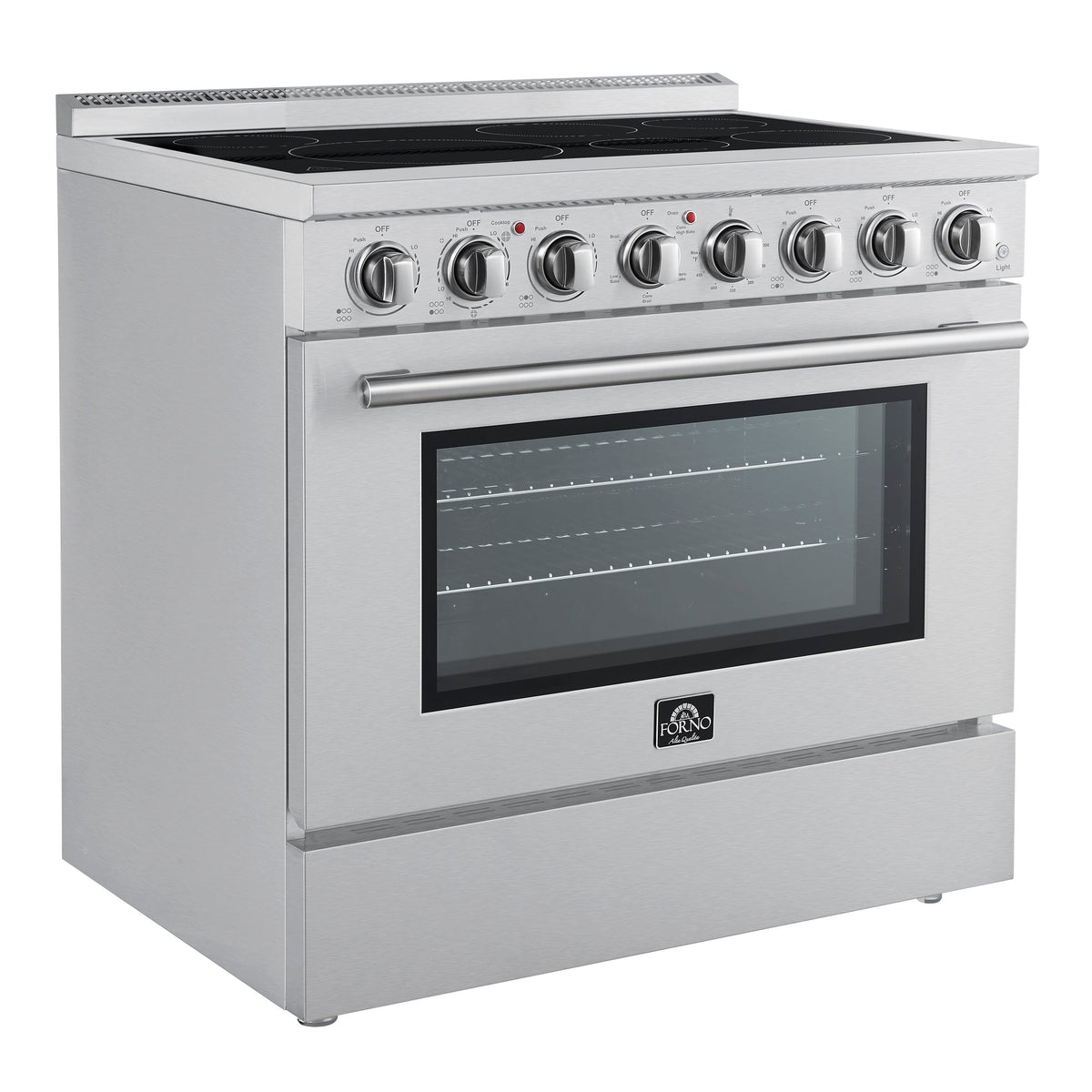 Forno Paolo 36-Inch Freestanding Electric Range with 5.44 cu. ft. True Convection Oven, Stainless Steel (Model FFSEL6011-36)