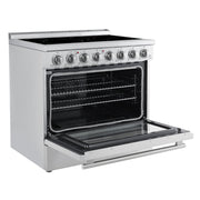 Forno Paolo 36-Inch Freestanding Electric Range with 5.44 cu. ft. True Convection Oven, Stainless Steel (Model FFSEL6011-36)