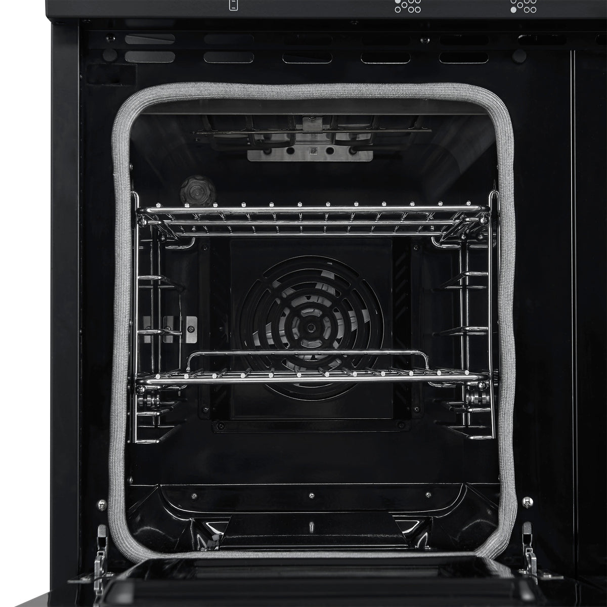 Forno Paolo 48-Inch Freestanding Electric Range, 6.7 cu. ft. True Convection Oven, Black with Antique Brass Accents (Model FFSEL6011-48BLK)