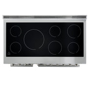 Forno Paolo 48-Inch Freestanding Electric Range with True Convection Oven, 6.7 cu. ft., Stainless Steel (Model FFSEL6011-48)