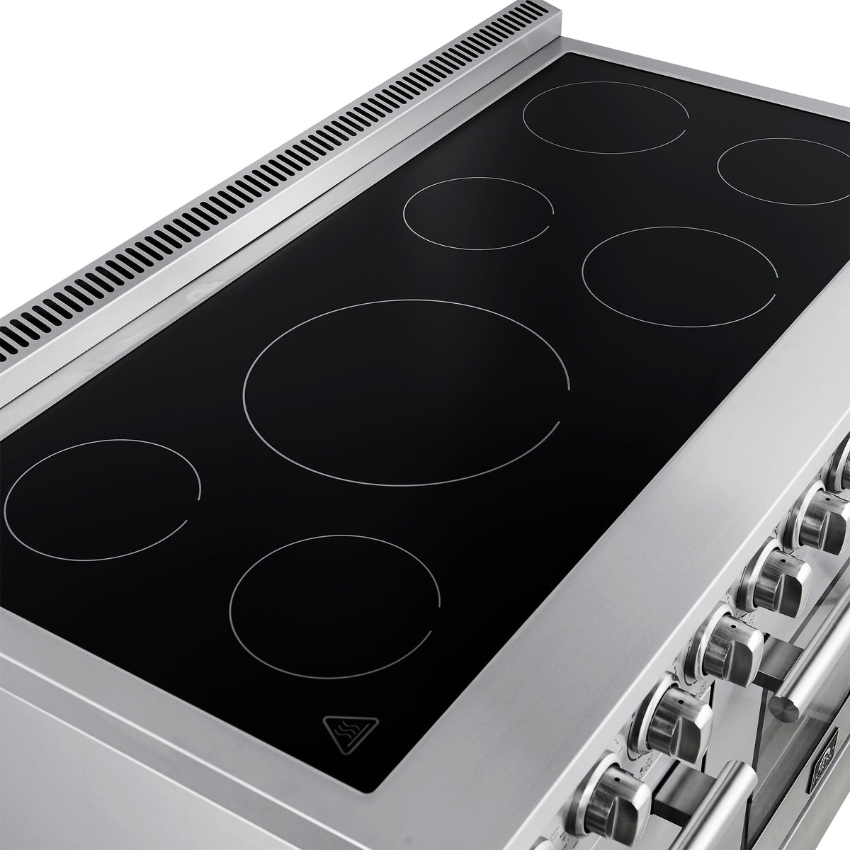 Forno Paolo 48-Inch Freestanding Electric Range with True Convection Oven, 6.7 cu. ft., Stainless Steel (Model FFSEL6011-48)