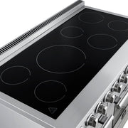 Forno Paolo 48-Inch Freestanding Electric Range with True Convection Oven, 6.7 cu. ft., Stainless Steel (Model FFSEL6011-48)