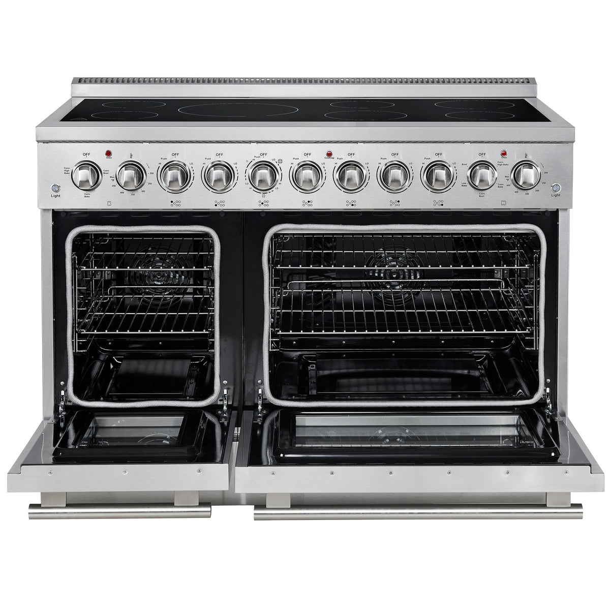 Forno Paolo 48-Inch Freestanding Electric Range with True Convection Oven, 6.7 cu. ft., Stainless Steel (Model FFSEL6011-48)