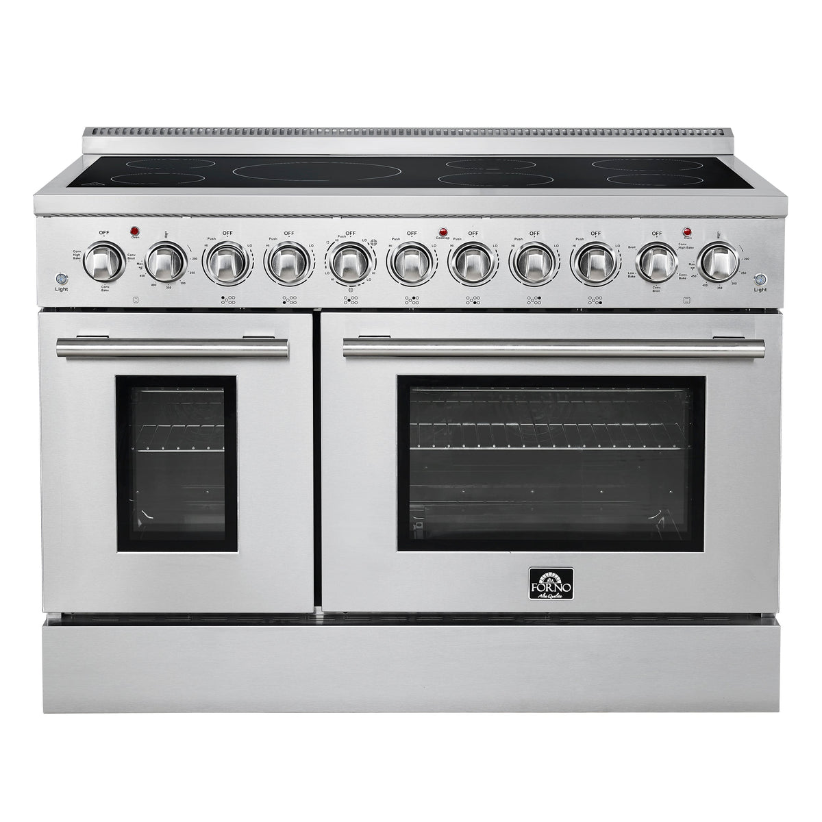 Forno Paolo 48-Inch Freestanding Electric Range with True Convection Oven, 6.7 cu. ft., Stainless Steel (Model FFSEL6011-48)