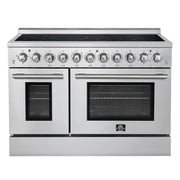 Forno Paolo 48-Inch Freestanding Electric Range with True Convection Oven, 6.7 cu. ft., Stainless Steel (Model FFSEL6011-48)