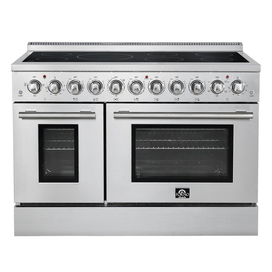 Forno Paolo 48-Inch Freestanding Electric Range with True Convection Oven, 6.7 cu. ft., Stainless Steel (Model FFSEL6011-48)
