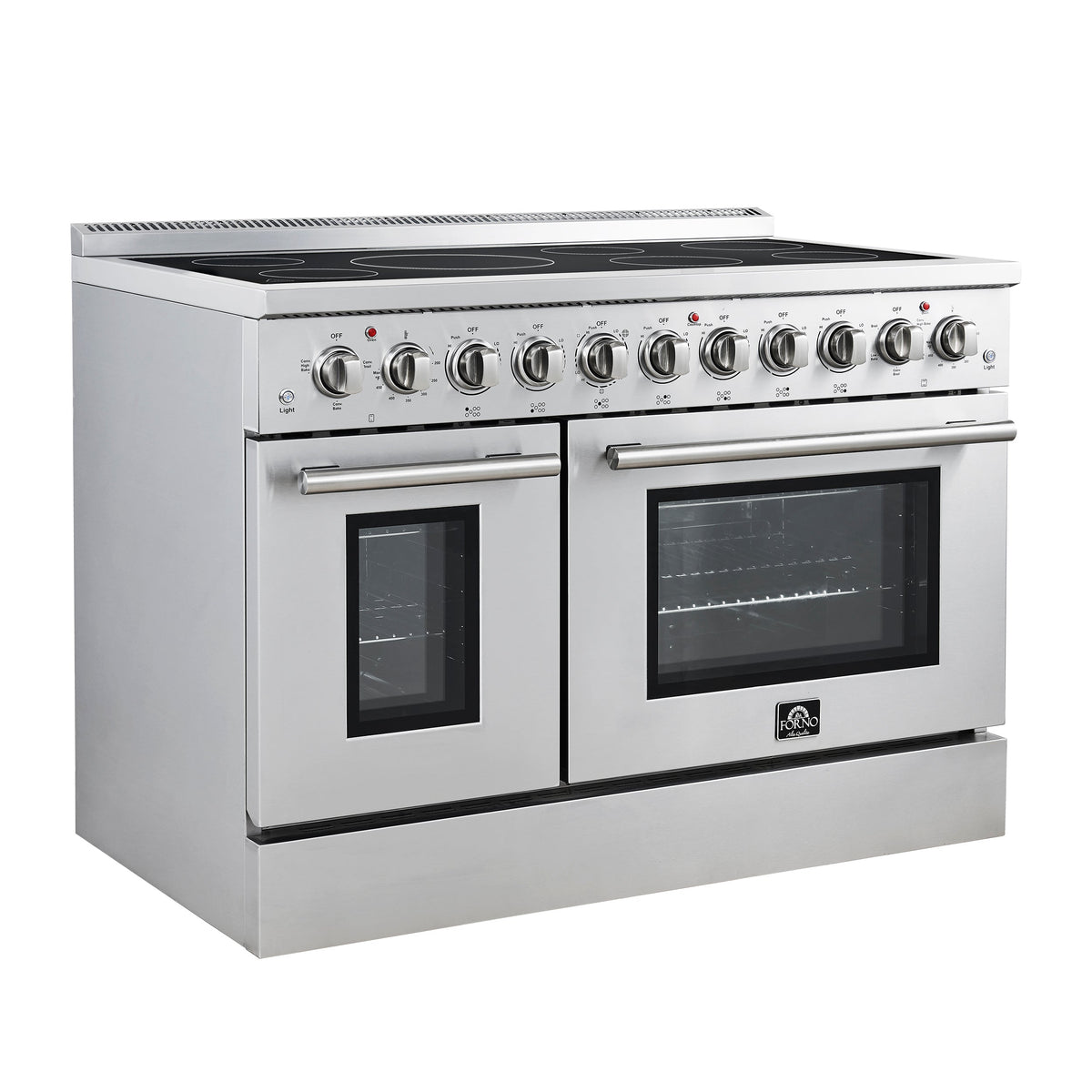 Forno Paolo 48-Inch Freestanding Electric Range with True Convection Oven, 6.7 cu. ft., Stainless Steel (Model FFSEL6011-48)