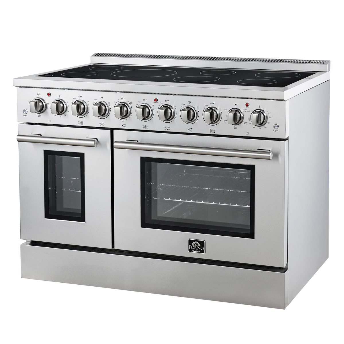 Forno Paolo 48-Inch Freestanding Electric Range with True Convection Oven, 6.7 cu. ft., Stainless Steel (Model FFSEL6011-48)
