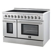 Forno Paolo 48-Inch Freestanding Electric Range with True Convection Oven, 6.7 cu. ft., Stainless Steel (Model FFSEL6011-48)