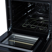 Forno Loiano 24 in. Freestanding Electric Range, 2.3 cu. ft., 4 Radiant Elements, Storage Drawer, Air Fryer Kit, Black with Antique Brass Accents (FFSEL6069-24BLK)