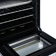 Forno Loiano 24-Inch Freestanding Electric Range, 2.3 cu. ft. Oven, 4 Radiant Elements, Storage Drawer, Air Fryer Kit, White with Antique Brass Accents (FFSEL6069-24WHT)