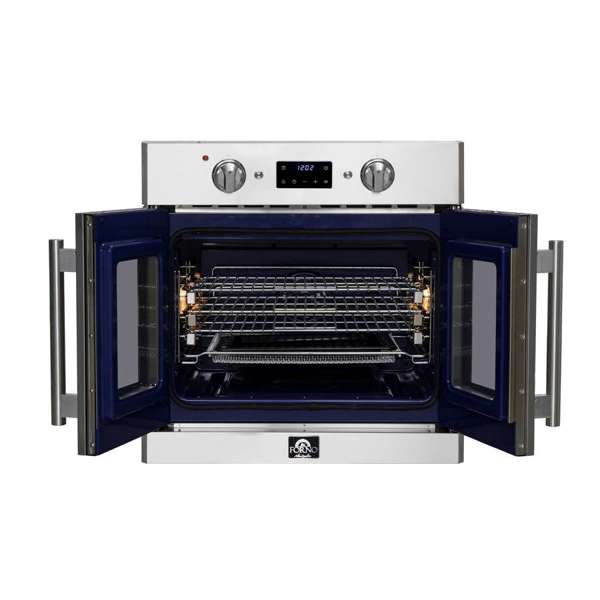 FORNO Gallico 30-Inch Electric Single Wall Oven, 3.58 cu ft, French Door, Air Fry, Sous Vide, Self Clean, Telescopic Racks (Model FBOEL1371-30)